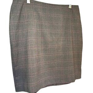 New Banana Republic Gray & Pink Plaid Pencil Skirt Size 10 Preppy Academia Prof